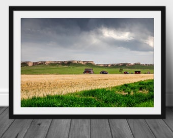 Photographie de paysage du Nebraska, images d’art mural de vieilles granges