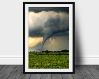 Tornado photography print, vertical weather wall art home decor picture