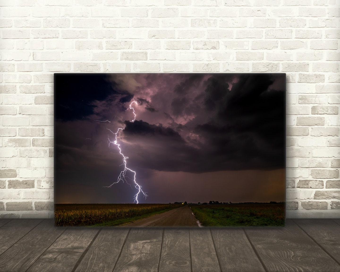 Thunderstorm Cloud Wall Art Hanging, Lightning Bolt Photography Print ...