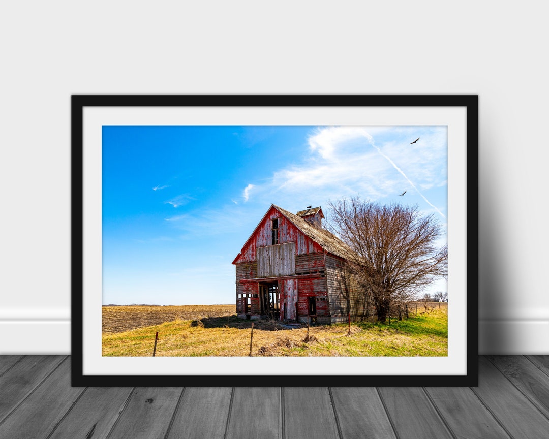 Red Barn Photography Print, Rustic Iowa Wall Art Photo Home Decor - Etsy