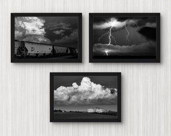 4x6 black and white weather pictures, set of 3 nature photo collage photography prints