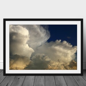 Digital photography print, printable wall art photo of cumulonimbus cloud anvils at sunset instant download weather decor