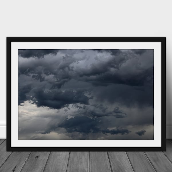 Impresión de fotografía digital, foto de arte de pared imprimible de nubes de tormenta oscura abstracta descarga instantánea naturaleza decoración hogar regalo