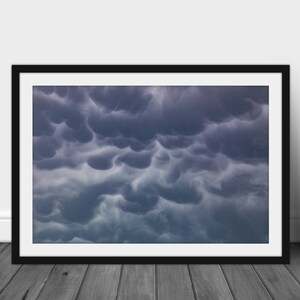 Digital photography print, printable wall art photo of dark mammatus clouds instant download abstract modern home decor