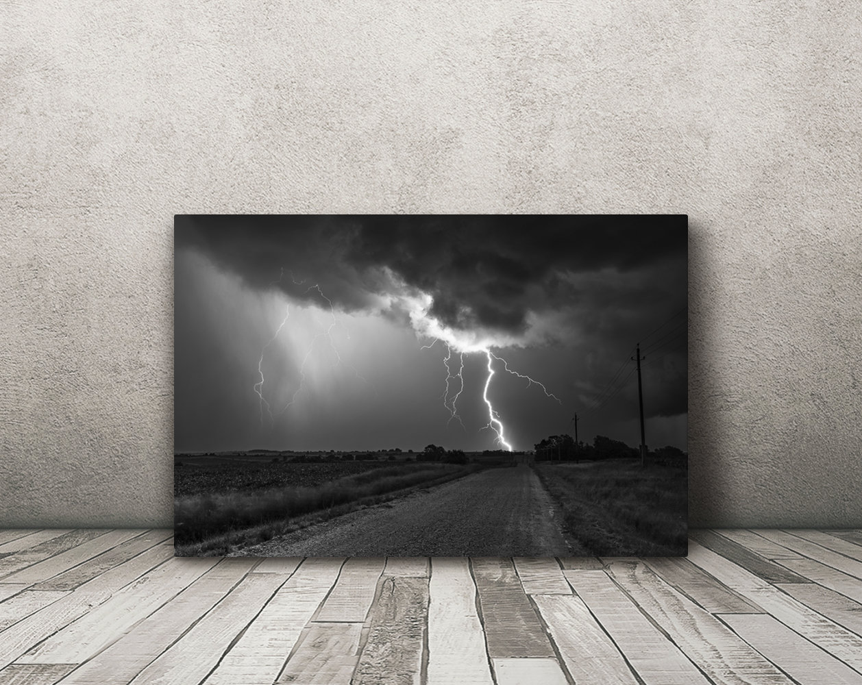 Black and White Lightning Photography Print, Fine Art Stormy Night Sky ...
