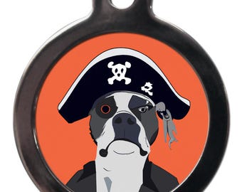 Staffy, Staffordshire Bull Terrier Pirate ID Tag keyring