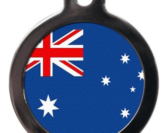 Australian Flag.  Dog or Cat tag, keyring