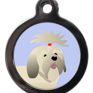 Cartoon Lhasa Apso tag , personalised