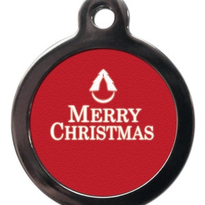 Red Christmas Dog or Cat tag, keyring