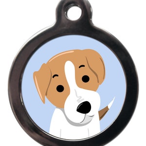 Cartoon Jack Russell dog tag , personalised