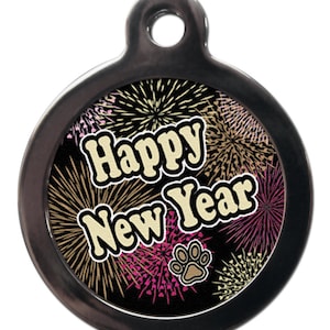 Happy New Year Pet ID tag