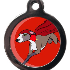 Greyhound Superdog  ID Tag keyring