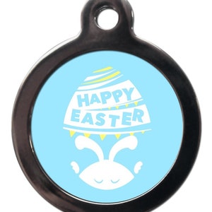 Pink or Blue HAPPY EASTER Pet ID tag