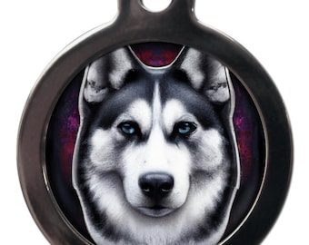 Llavero con etiqueta de identificación de Husky Graffiti