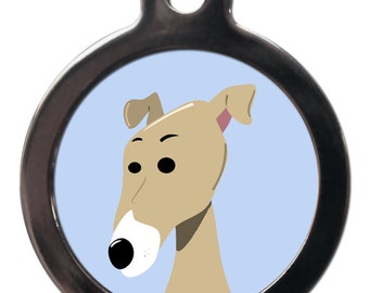 Cute Greyhound tag , personalised