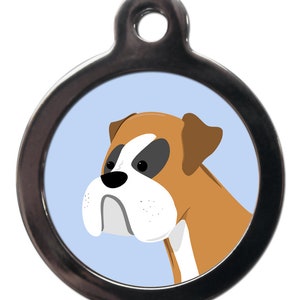 Etiqueta de perro Cartoon Boxer, personalizada