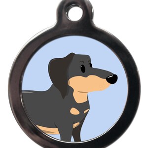 Cartoon Dachshund tag , personalised