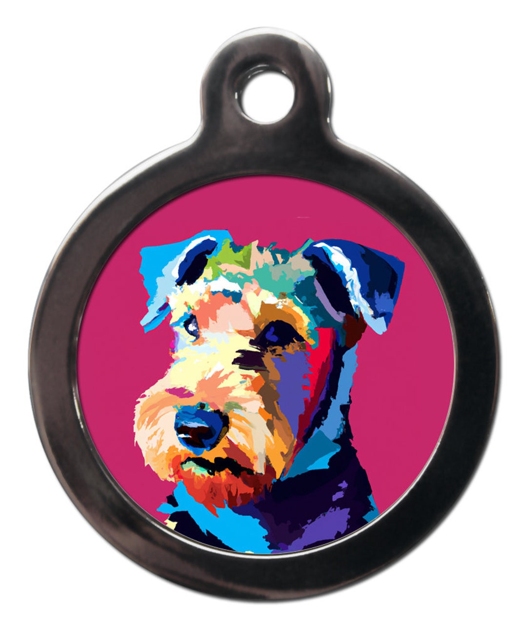 Airedale Dog Keyring Keychaing Gift In Black - Foto 6