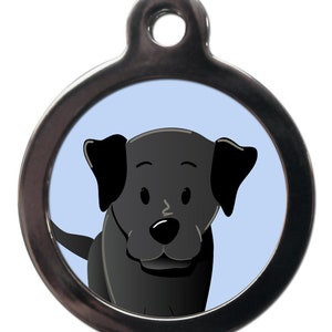 Cartoon Black Labrador tag , personalised