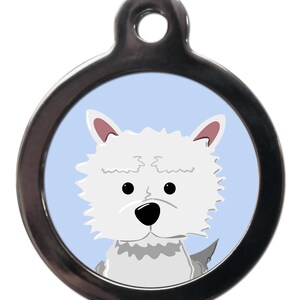 Cartoon Westie tag , personalised