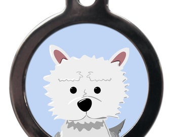 Cartoon Westie tag , personalised