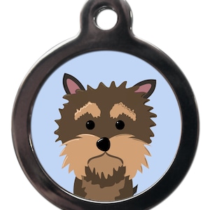 Cartoon Yorkshire terrier tag , personalised
