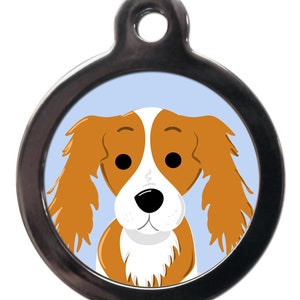 Cartoon King Charles Spaniel tag , personalised