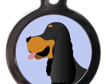 Cartoon Gordon Setter tag , personalised
