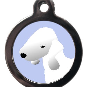 Cartoon Bedlington Terrier tag , personalised