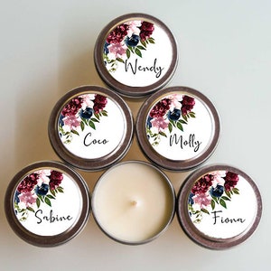 Personalised Candle Wedding Favours With Guest Names | 2oz Petite Soy Wax Candle Tin | Bomboniere | Wedding Gift | Boho | Wedding Names