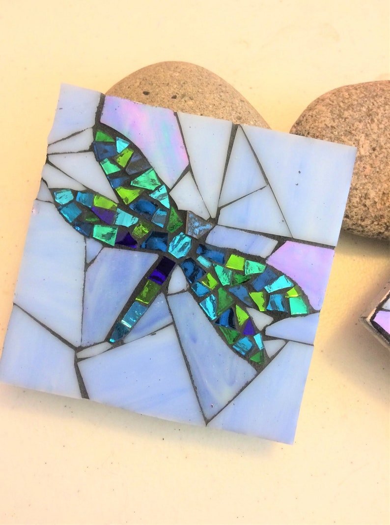 Dragonfly Coasters/Mosaic Dragonfly Coasters/Set of Mosaic Etsy