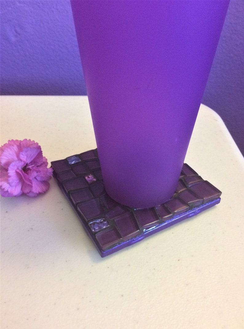 Purple Mosaic CoastersGlass CoastersSet of Two CoastersPurple CoastersDrink CoastersDecorative Tiles