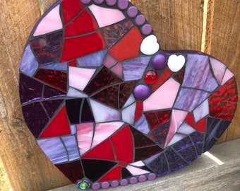 Mosaic Heart/Mosaic Wall Art/Glass Wall Hanging/Decorative Heart/Mosaic Wall Decor/Mosaic Wood Heart/Heart for Mom