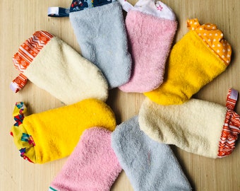 Guanto da doccia in spugna certificata  per adulti e bambini