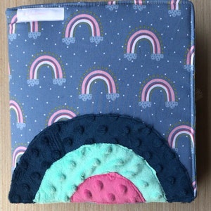 Tactile book - rainbow silent book with hot cold tactile game