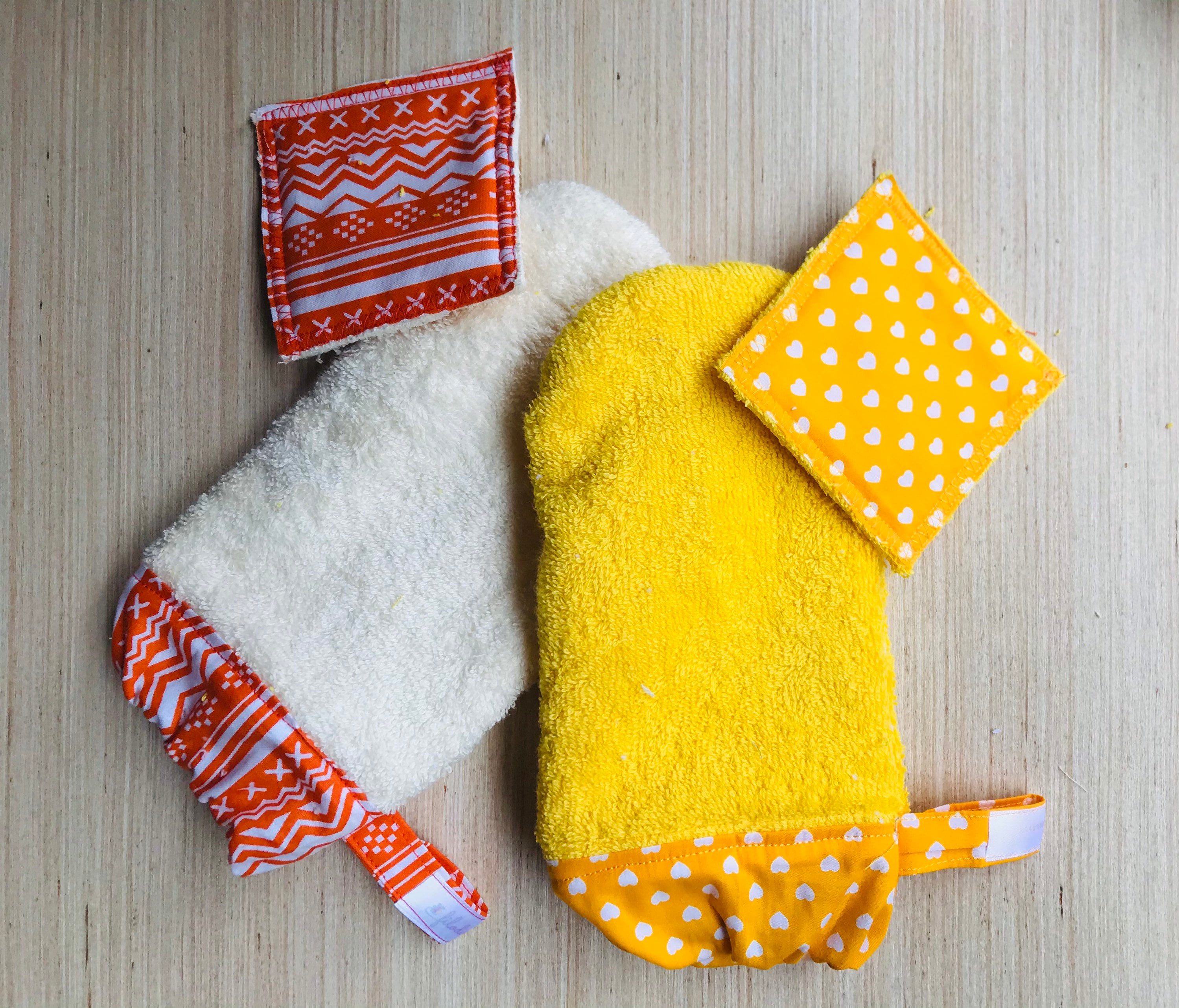 Certified sponge shower glove with matching makeup remover Etsy