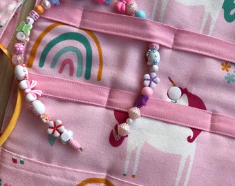 Organizer Porta Fiocchi E Cerchietti In Tessuto Resistente, Pratico Appendiabiti Per Cameretta, Borsa A Muro Per Elastici E Piccoli Gioielli, Ideale Per Viaggi E Scuola, Senza Attrezzi