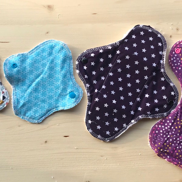 Eco-friendly pads in microbamboo and waterproof fabric and washable briefs protectors in normal or postpartum cotton