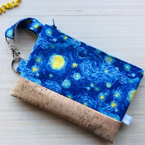 Starry night clutch bag and cork