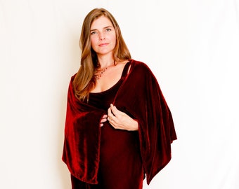 Silk velvet wrap, 'Universal' shawl, Evening wear, Party, Wedding