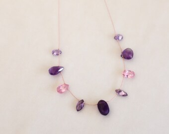 Amethyst and Cubic Zirconia Necklace #65