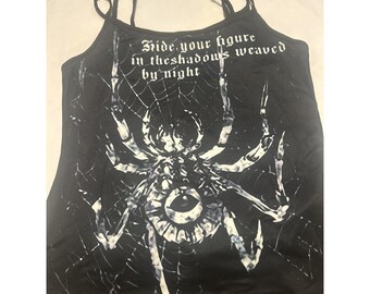 Camiseta de tirantes con estampado de calavera y huesos, talla M, estilo gótico, emo y motero.