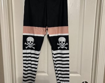 Legging Skull Emo Goth Biker Rave Punk Skater Halloween Costume Dress-up
