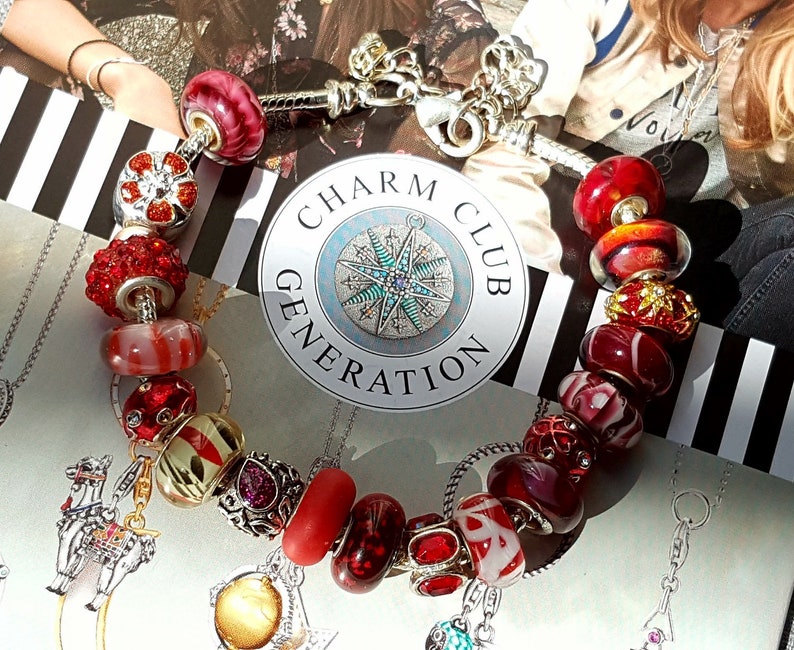 Silver bead Crystal bead Beach bead sunset jewelry European bracelet charm Large hole bead Murano glass beads Handmade Lampwork bead