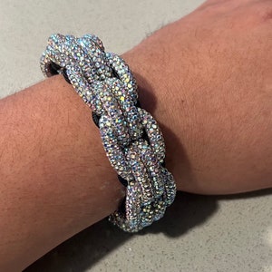 Glitzy Chain silver AB | Rhinestone braided bracelet | crystal bracelet | chain link | Festival bracelet