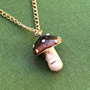 Clay Mushroom (No. 25) Necklace, Handmade