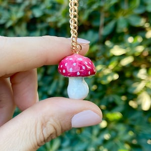 Clay Mushroom (No. 19) Necklace, Handmade
