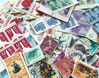 200+ Vintage Cancelled Stamps for Paper Crafting