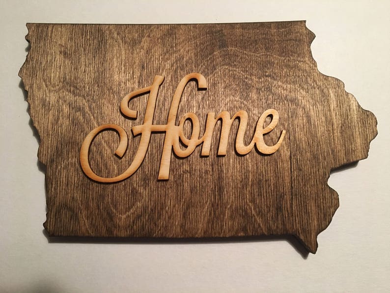 Wooden Iowa Home Sign Etsy