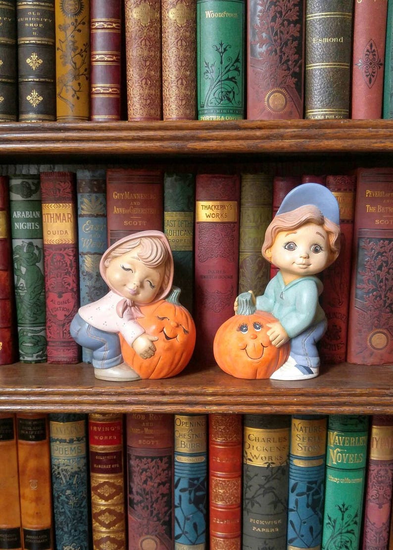 Autumn in the Library Print Photo Wall Art Clip Art Scrapbooking Fall Decor Antique Victorian Library Books Pumpkins Kids Digital Download